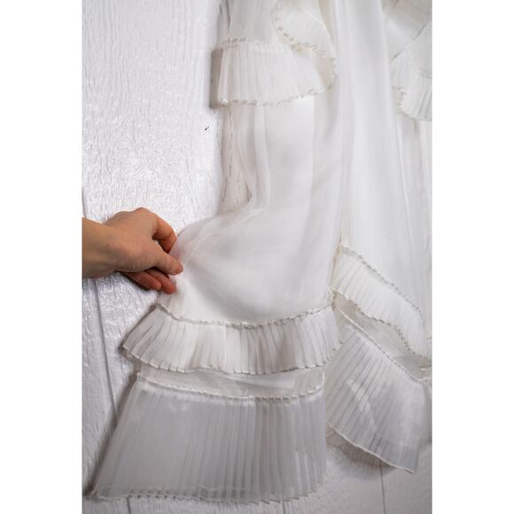 DELFI COLLECTIVE 'Blake' Pleated Chiffon Halter Flounce Dress SMALL NWT - Picture 8 of 14